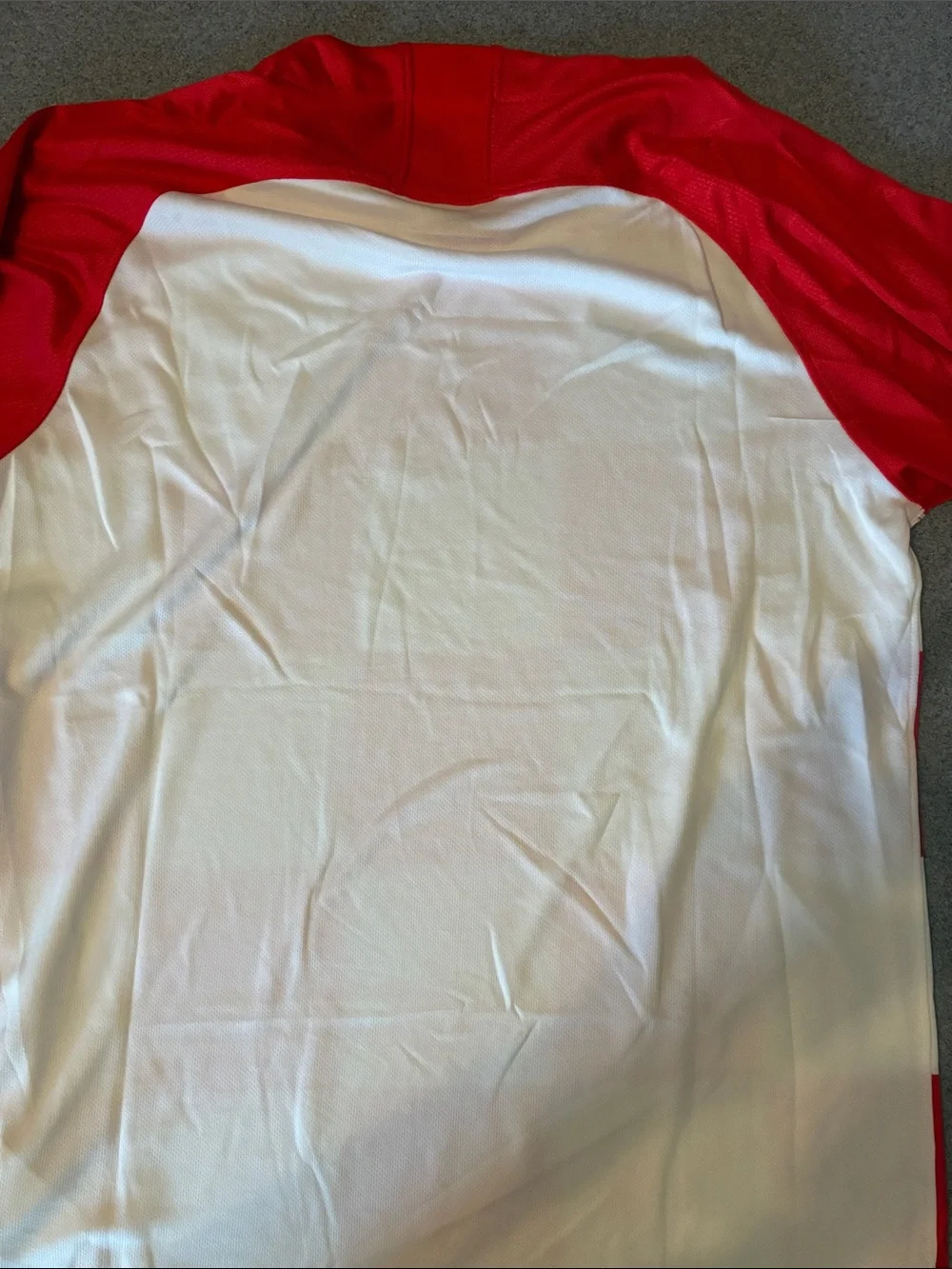Nike Men’s Red and White Checker Soccer Jersey